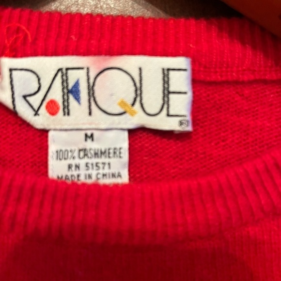 Vintage Rafique 100% Cashmere Sz M Crewneck Sweater - Picture 6 of 8